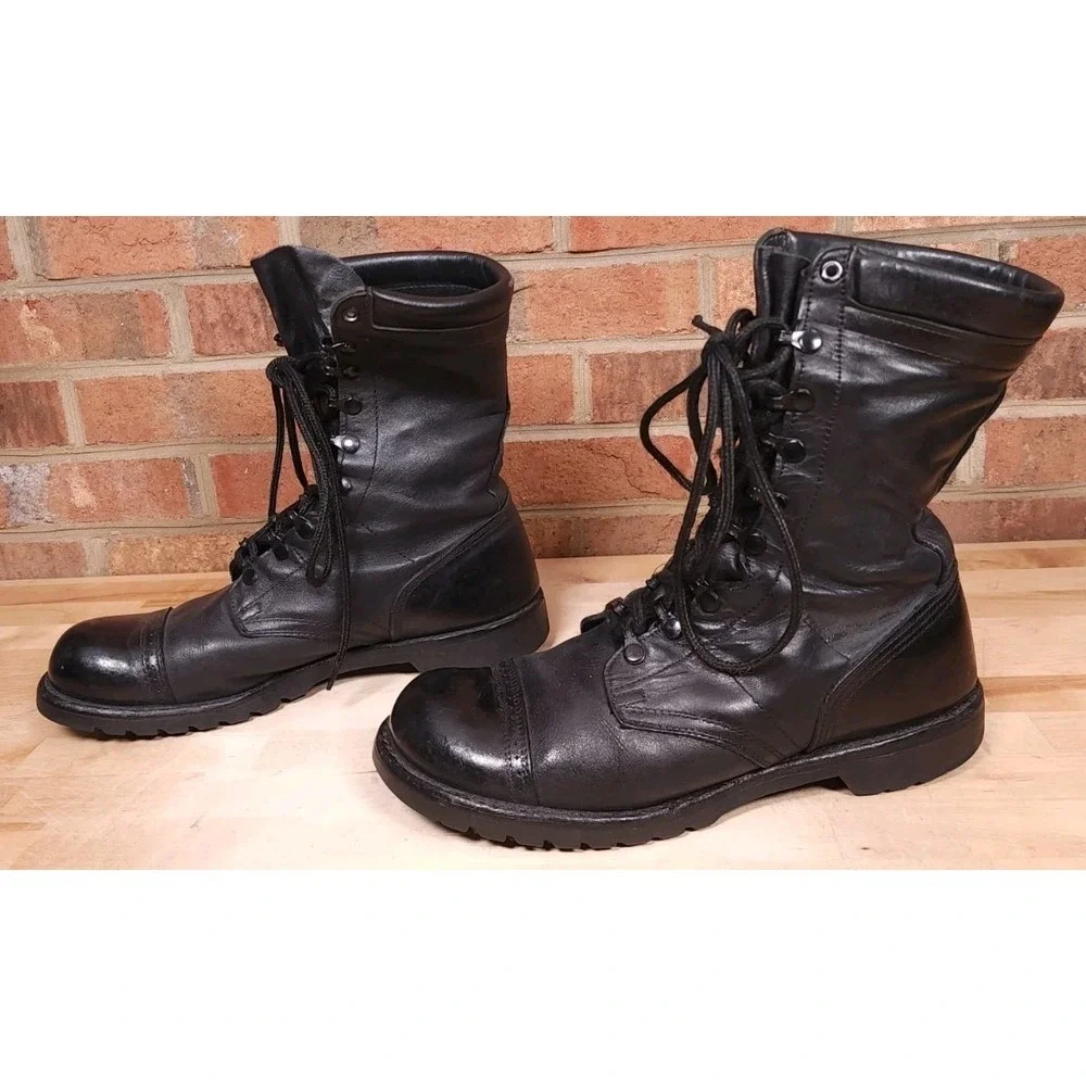 Corcoran 1525 Black Leather Cap Toe Combat Jump Boots Mens 10.5 E USA Vibram